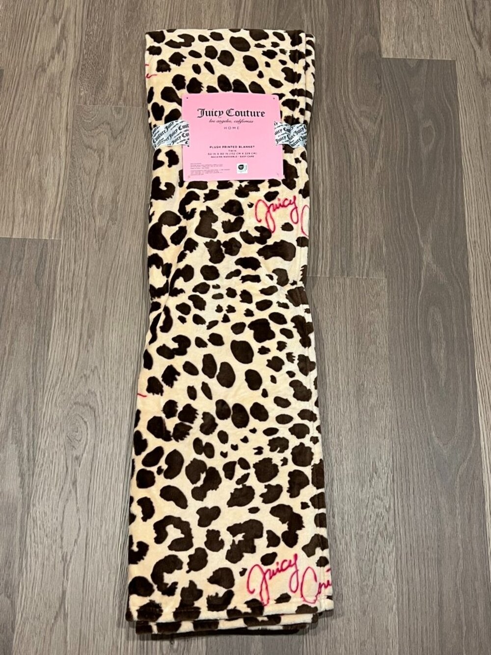 JUICY COUTURE TWIN Throw Blanket 60x90 Leopard Cheetah Giraffe Animal Print NWT